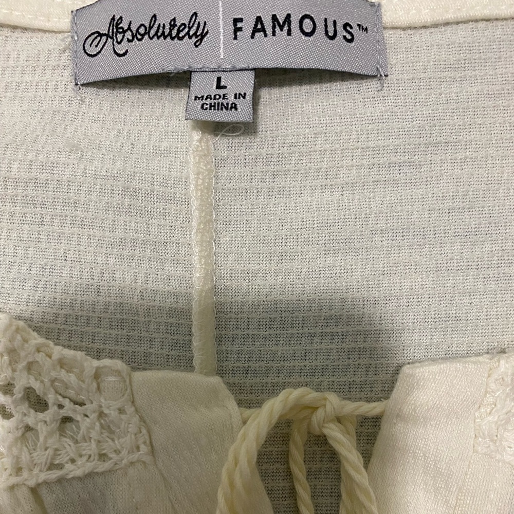Almost Famous Fall White Ruffled Blouse - Picture 4 of 4